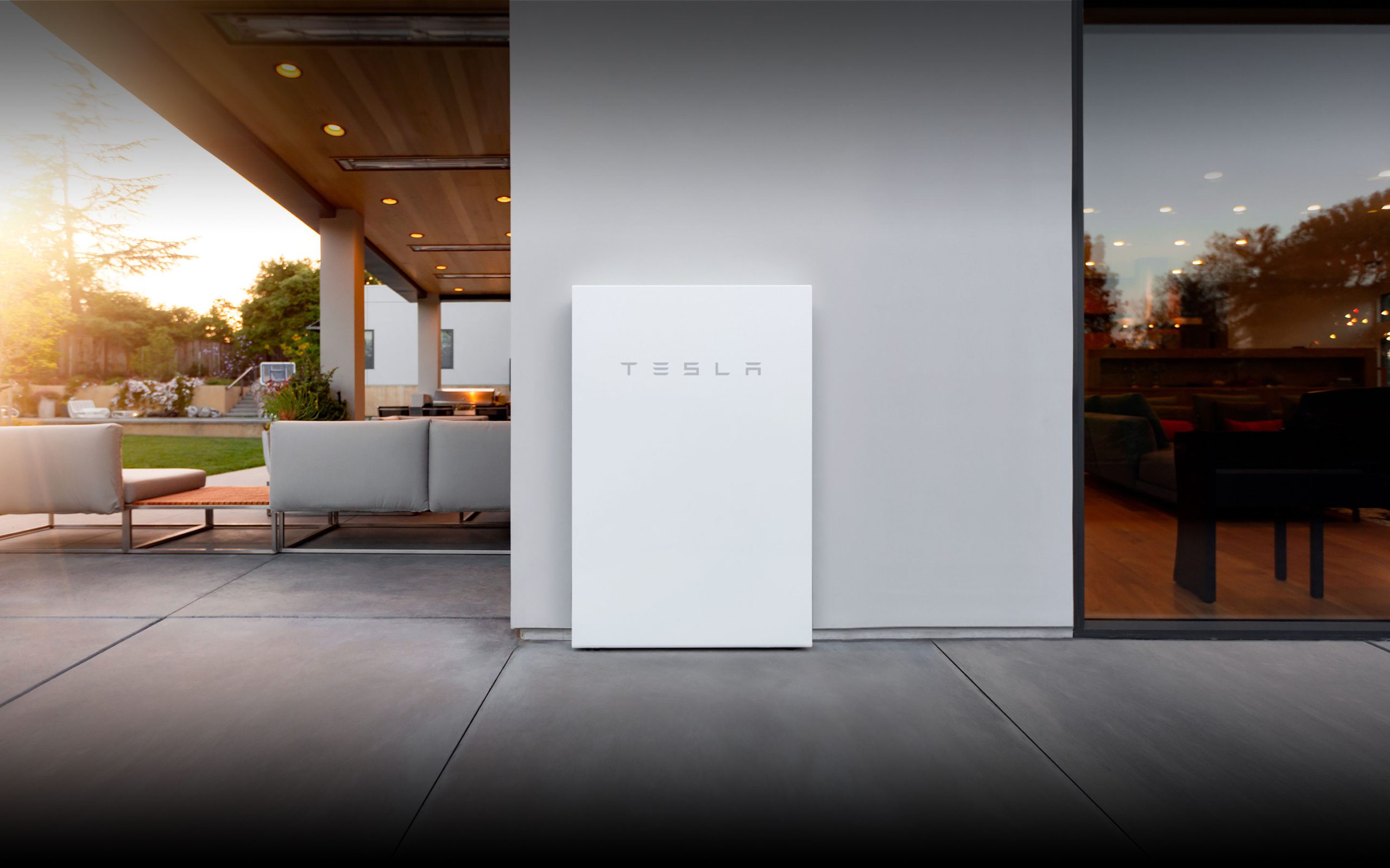 Tesla battery on nice house Telsa Batteries